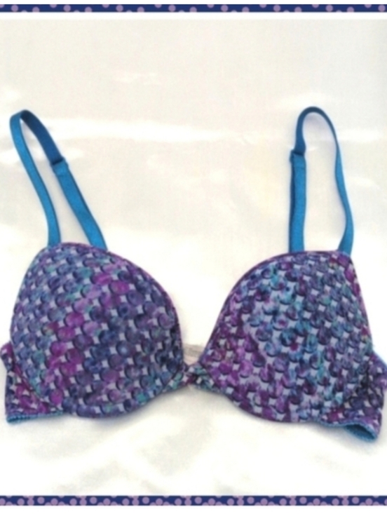 On Gossamer Other - Sexy Padded Push-up Bra 34A On Gossamer Turquoise  Purple print  Summer